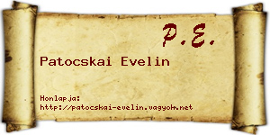 Patocskai Evelin névjegykártya