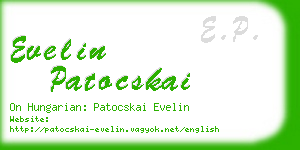 evelin patocskai business card